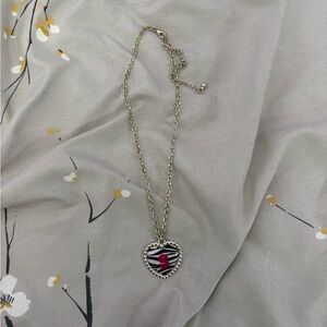 Justice y2k Zebra Initial Necklace